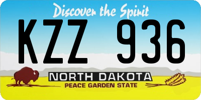 ND license plate KZZ936