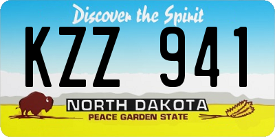 ND license plate KZZ941