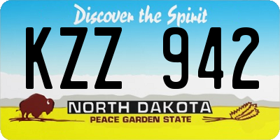 ND license plate KZZ942