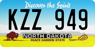 ND license plate KZZ949