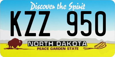 ND license plate KZZ950