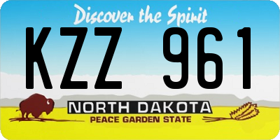 ND license plate KZZ961
