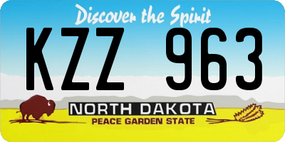 ND license plate KZZ963