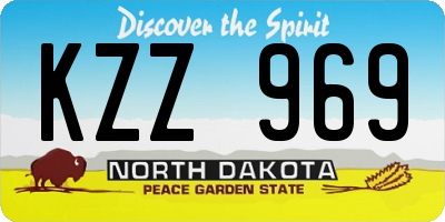 ND license plate KZZ969