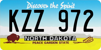 ND license plate KZZ972