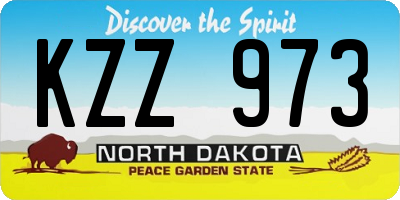 ND license plate KZZ973