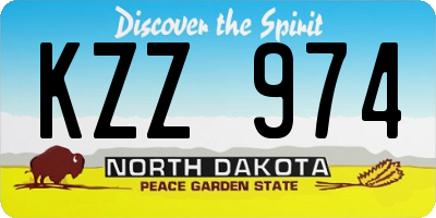 ND license plate KZZ974