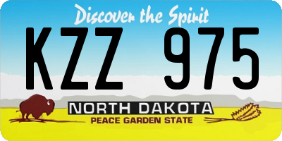 ND license plate KZZ975