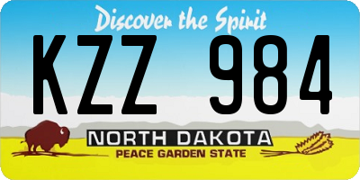 ND license plate KZZ984