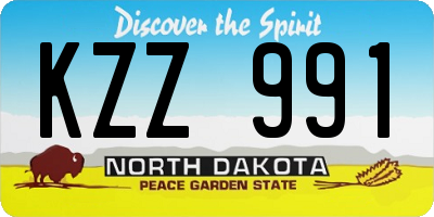 ND license plate KZZ991