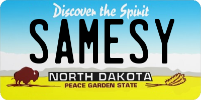 ND license plate SAMESY