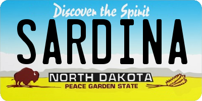 ND license plate SARDINA