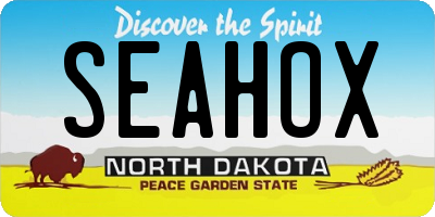 ND license plate SEAHOX