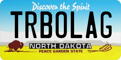 ND license plate TRBOLAG