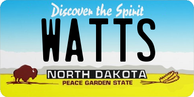 ND license plate WATTS