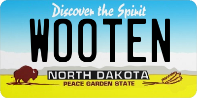 ND license plate WOOTEN