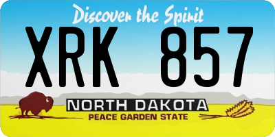 ND license plate XRK857