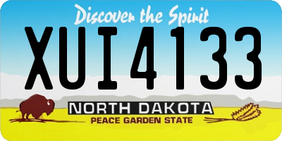 ND license plate XUI4133