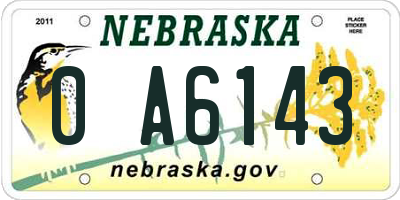 NE license plate 0A6143