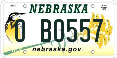 NE license plate 0B0557