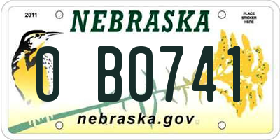 NE license plate 0B0741
