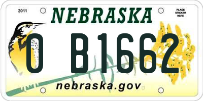 NE license plate 0B1662