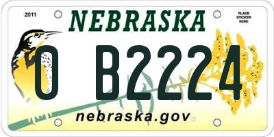 NE license plate 0B2224