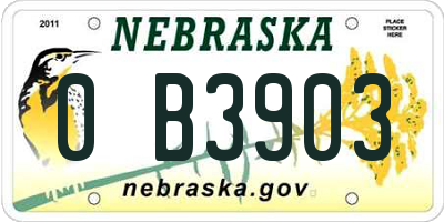 NE license plate 0B3903