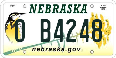 NE license plate 0B4248