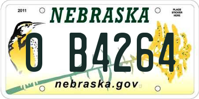 NE license plate 0B4264
