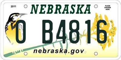 NE license plate 0B4816