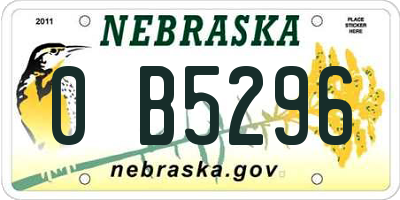 NE license plate 0B5296