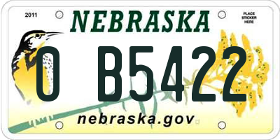NE license plate 0B5422