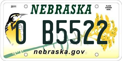 NE license plate 0B5522