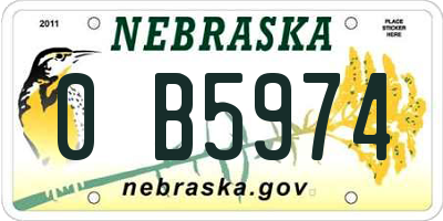 NE license plate 0B5974