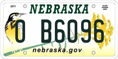 NE license plate 0B6096
