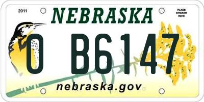 NE license plate 0B6147