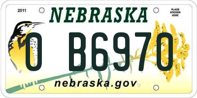NE license plate 0B6970