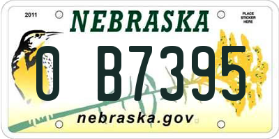 NE license plate 0B7395