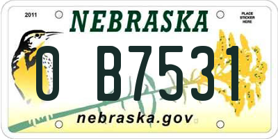 NE license plate 0B7531