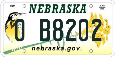 NE license plate 0B8202