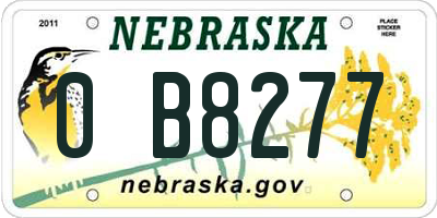 NE license plate 0B8277