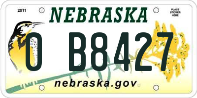 NE license plate 0B8427