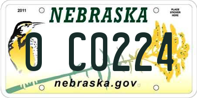 NE license plate 0C0224