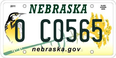 NE license plate 0C0565