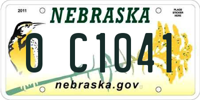 NE license plate 0C1041