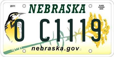 NE license plate 0C1119