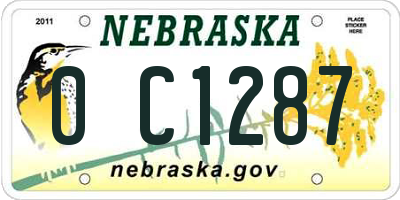 NE license plate 0C1287