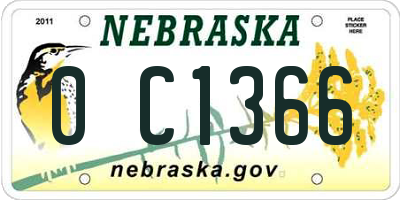 NE license plate 0C1366