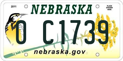 NE license plate 0C1739
